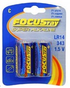 Батарейки FOCUSray Super Alkaline LR14 средние BL2 08070Б