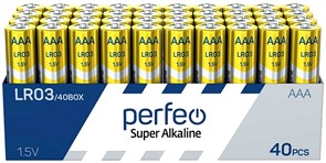 Батарейка Perfeo LR03/40BOX Super Alkaline (блистер 40шт) PF LR03/40BOX