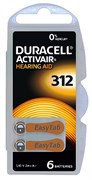 Батарейки для слуховых аппаратов DURACELL HEARING AID 312 1.45V (упак 6 шт) 5005480