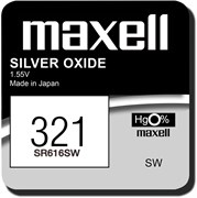 Батарейки серебряно-цинковые MAXELL SR616SW 321 (RUS), в упак 10 шт 11852Б