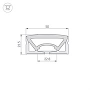 Силиконовый профиль WPH-FLEX-5025-TOP-S23-10m WHITE (Arlight, Силикон) 050136