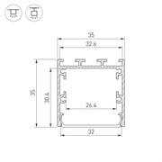 Профиль LINE-M-3535-2500 BLACK (Arlight, Алюминий) 053424
