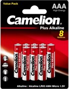 Camelion Plus Alkaline BL8  LR03 (LR03-BP5+3, мизинчиковая батарейка ААА 1.5В) 14134
