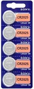 Батарейки литиевые SONY CR2025 BL5 10769Б