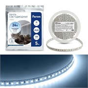 Лента светодиодная 24V FERON LS501, 120*SMD2835, 11W/m, 1100Lm/m, IP20, 6000К кратность резки 50мм, 41058