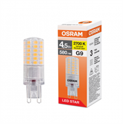 Лампа светодиодная капсула LSPIN 4,5W/827 170-250V CL G9 OSRAM 4099854323621