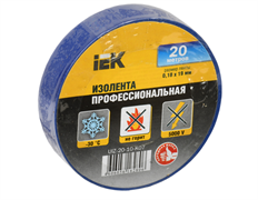 Изолента 0,18х19 мм синяя 20 метров ИЭК UIZ-20-10-K07 UIZ-20-10-K07-1