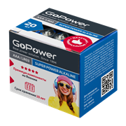 Батарейка GoPower LR03 AAA BOX20 Shrink 4 Alkaline 1.5V (4/20/640) (в упаковке 20штук) 00-00017749