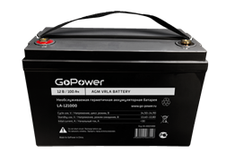 Аккумулятор свинцово-кислотный GoPower LA-121000 12V 100Ah клеммы под болт M8 00-00025999