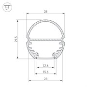 Профиль TOP-OVAL-2000 ANOD (K13, P15) (Arlight, Алюминий) 017306-1