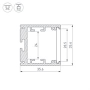 Профиль SL-ARC-3535-D1500-W90 BLACK (1180мм, дуга 1 из 4) (Arlight, Алюминий) 026599-1