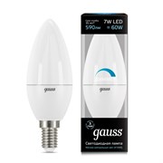 Лампа Gauss Свеча 7W 590lm 4100К Е14 диммируемая LED 1/10/100 103101207-D
