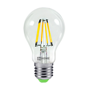 Лампа светодиодная LED-A60-deco 9Вт 230В Е27 4000К 810Лм прозрачная IN HOME 4690612008073