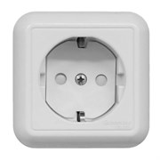 Розетка 1-м ОП с заземлением 16А белая РА 16-003/1М "Прима"(Schnaider Electric) РА 16-003/1М