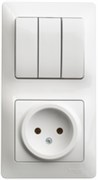 GLOSSA БЛОК: РОЗЕТКА + 3кл. ВЫКЛЮЧАТЕЛЬ БЕЛЫЙ Schneider Electric GSL000176
