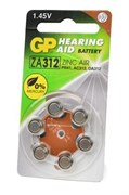 Батарейки для слуховых аппаратов GP Hearing Aid ZA312F-D6 ZA312 BL6 12757Б