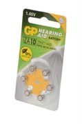 Батарейки для слуховых аппаратовGP Hearing Aid ZA10F-D6 ZA10 BL6 01925Б