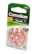 Батарейки для слуховых аппаратов Camelion Zinc-Air A13-BP6 (0%Hg) BL6 14727Б