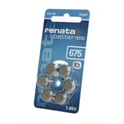 Батарейки для слуховых аппаратов RENATA Zinc-Air 675 BL6 14171Б
