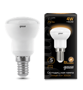 Лампа Gauss R50 6W 500lm 3000K Е14 LED 1/10/100 106001106