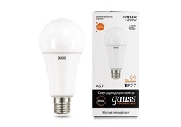 Лампа Gauss Elementary A67 25W 2000lm 3000K E27 LED 1/10/50 73215