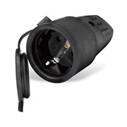 Разъем штепсельный с заземлением каучук 16А 250В IP44 (еврослот) 602228