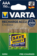 Аккумуляторы ПРЕДЗАРЯЖЕННЫЕ VARTA ENDLESS ENERGY AAA 750mAh бл. 4 4008496928330