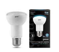 Лампа Gauss R63 9W 700lm 4100K E27 LED 1/10/50 106002209