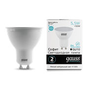 Лампа Gauss Elementary MR16 5.5W 450lm 4100К GU10 LED 1/10/100 13626