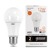 Лампа Gauss Elementary A60 12W 1130lm 3000K E27 LED 1/10/50 23212