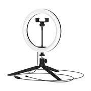Светильник Gauss кольцевой 14W 700lm 3000-6500K 5V USB IP20 260*23мм черный дим пульт LED 1/20 RL002
