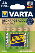 Аккумуляторы ПРЕДЗАРЯЖЕННЫЕ  VARTA RECYCLED ACCU AA 2100mAh (блистер 4шт) 4008496931583