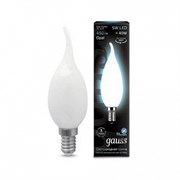 Лампа Gauss Filament Свеча на ветру 5W 450lm 4100К Е14 milky LED 1/10/50 104201205