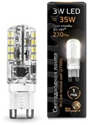 Лампа Gauss G9 AC150-265V 3W 230lm 2700K силикон LED 1/20/200 107709103