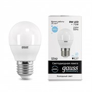 Лампа Gauss Elementary Шар 8W 560lm 6500K Е27 LED 1/10/100 53238