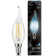 Лампа Gauss Filament Свеча на ветру 5W 450lm 4100К Е14 LED 1/10/50 104801205