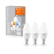 Лампочки светодиодные Ledvance SMART+ WiFi Candle Tunable White 40 5 W/2700…6500K E14, 3 шт, управление из приложения  4058075485914