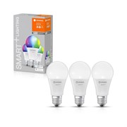 Умная светодиодная лампочка с wifi LEDVANCE SMART+ A, 806лм, 9Вт, RGBWК (мультицвет). Цоколь E27, диммируемая, 3 шт 4058075485754