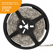 Лента Gauss LED Elementary 5050/30-SMD 7.2W 12V DC теплый белый IP20 (ZIP bag 5m) 355000107