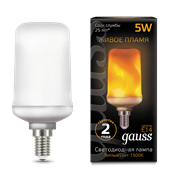 Лампа Gauss T65 5W 20-80lm 1500K E14 Flame LED 1/10/100 157401105