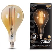 Лампа Gauss Filament А160 8W 780lm 2400К Е27 golden straight LED 1/6 149802008