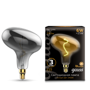 Лампа Gauss Filament FD180 6W 240lm 2400К Е27 gray flexible LED 1/6 165802008