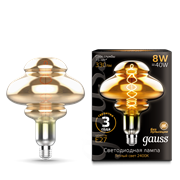 Лампа Gauss Filament BD160 8W 330lm 2400К Е27 gray flexible LED 1/6 162802008