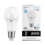 Лампа Gauss Elementary A60 12W 1170lm 6500K E27 LED 1/10/50 23232