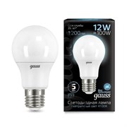 Лампа Gauss A60 12W 1200lm 4100K E27 LED 1/10/50 102502212