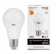 Лампа Gauss Elementary A60 10W 880lm 3000K Е27 LED 1/10/50 23210