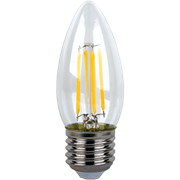 Свеча Ecola candle   LED Premium  6,0W  220V E27 2700K 360° filament прозр. нитевидная   (Ra 80, 100 Lm/W, КП=0) 96х37 N7QW60ELC-1