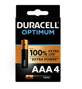 Батарейки Duracell Optimum LR03 ААА мизинчиковые 4PCS (блистер 4шт) 5000394137516