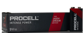 Батарейки Duracell PROCELL INTENSE крона 9V (коробка 10шт) 5000394137097
