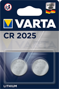 Батарейки литиевые VARTA ELECTRONICS CR2025 (блистер 2шт) 4008496746422
